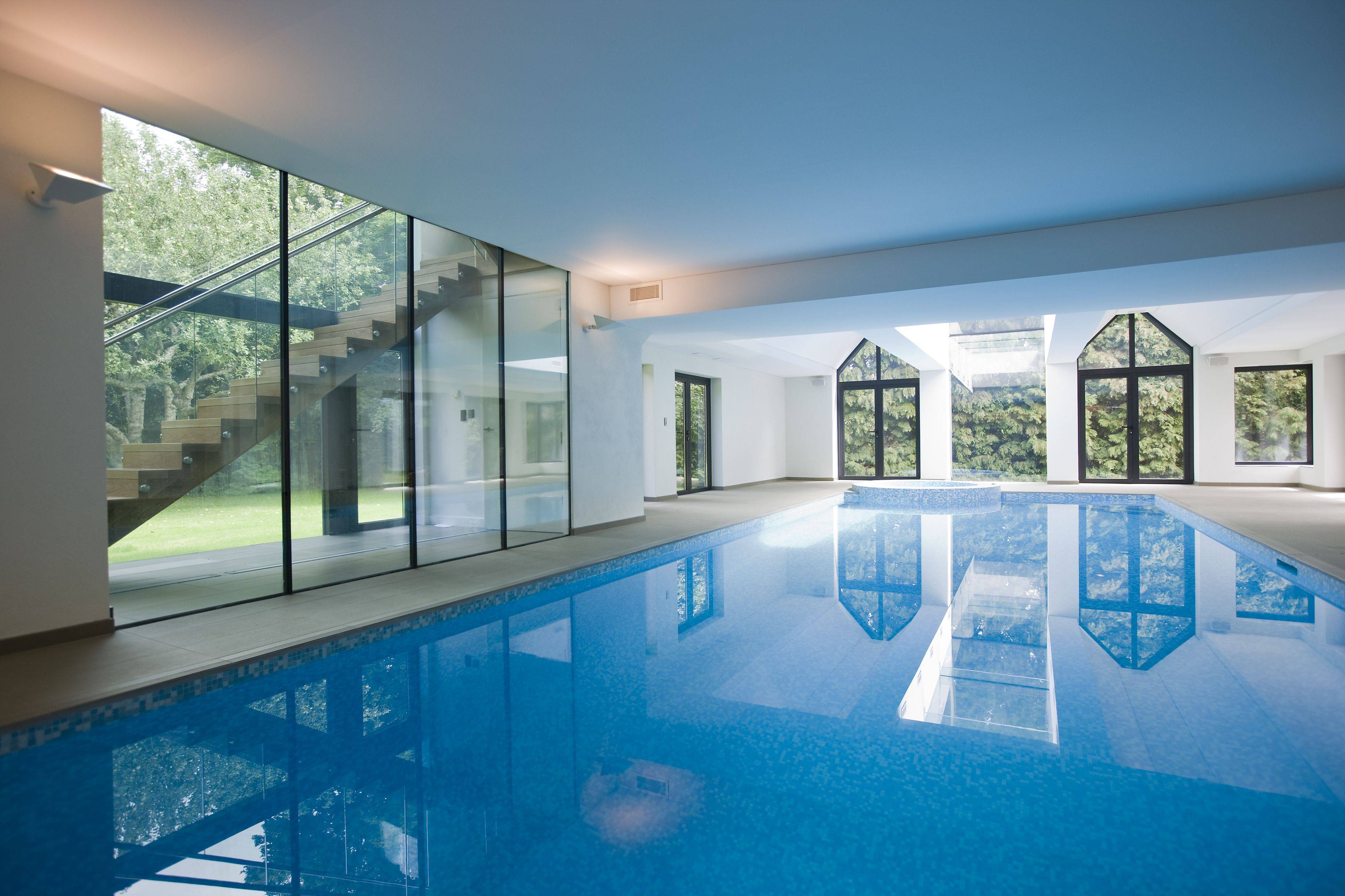 Indoor House Pools Luxury Modern Home Swimming Pool With Structurally Glazed Screens Of Indoor House Pools 
