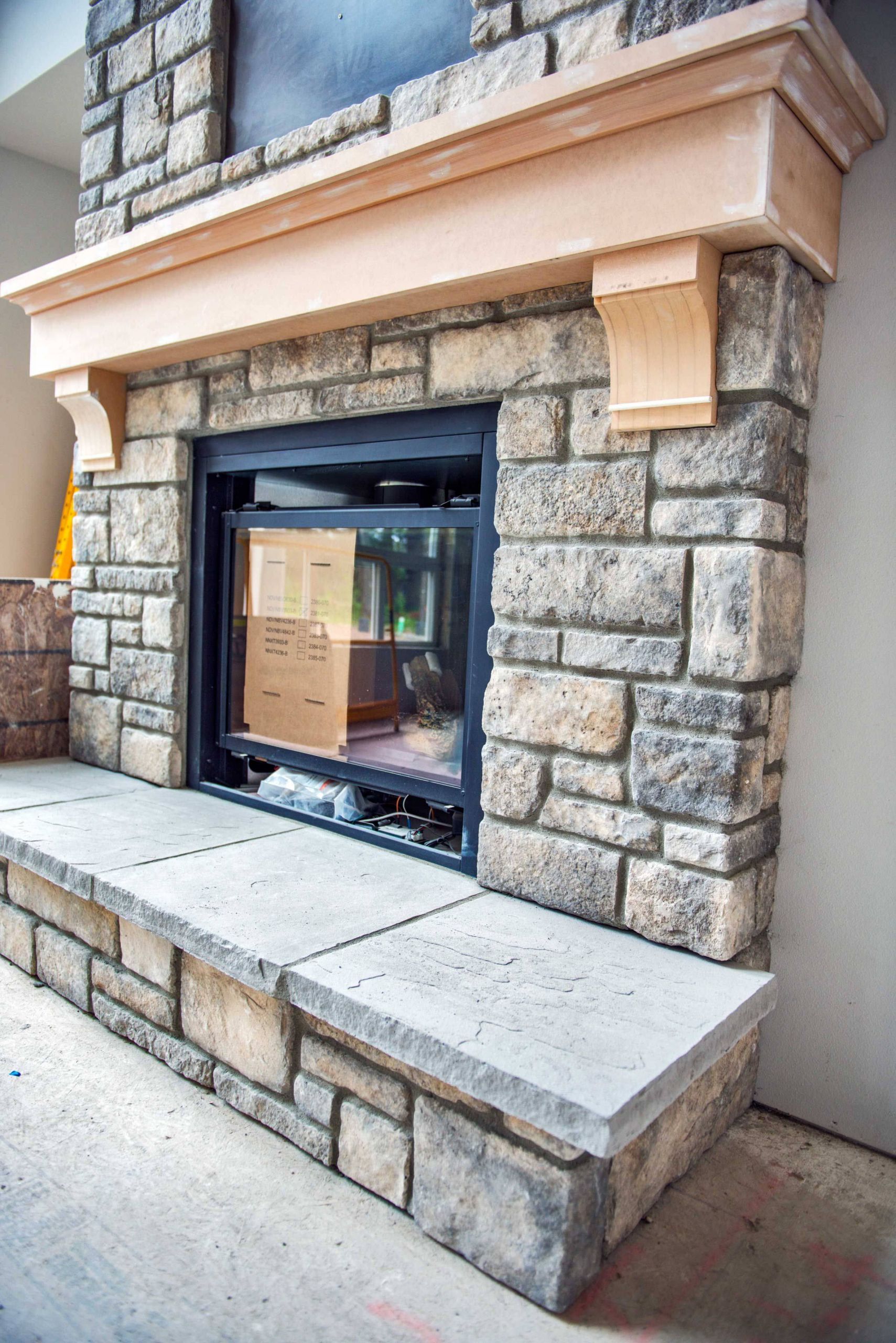 How to Install Stone Veneer Over Brick Fireplace Home Design